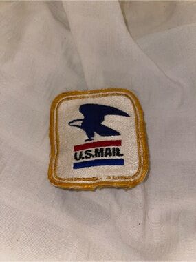 Vintage U.S. Mail Eagle Patch in White, Navy, Red, Gold USPS